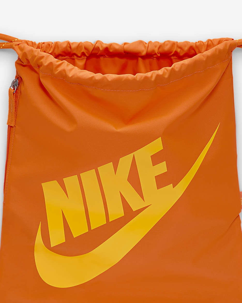 Sac avec cordon de serrage Nike Heritage (13 L) - Total Orange/Total Orange/Laser Orange