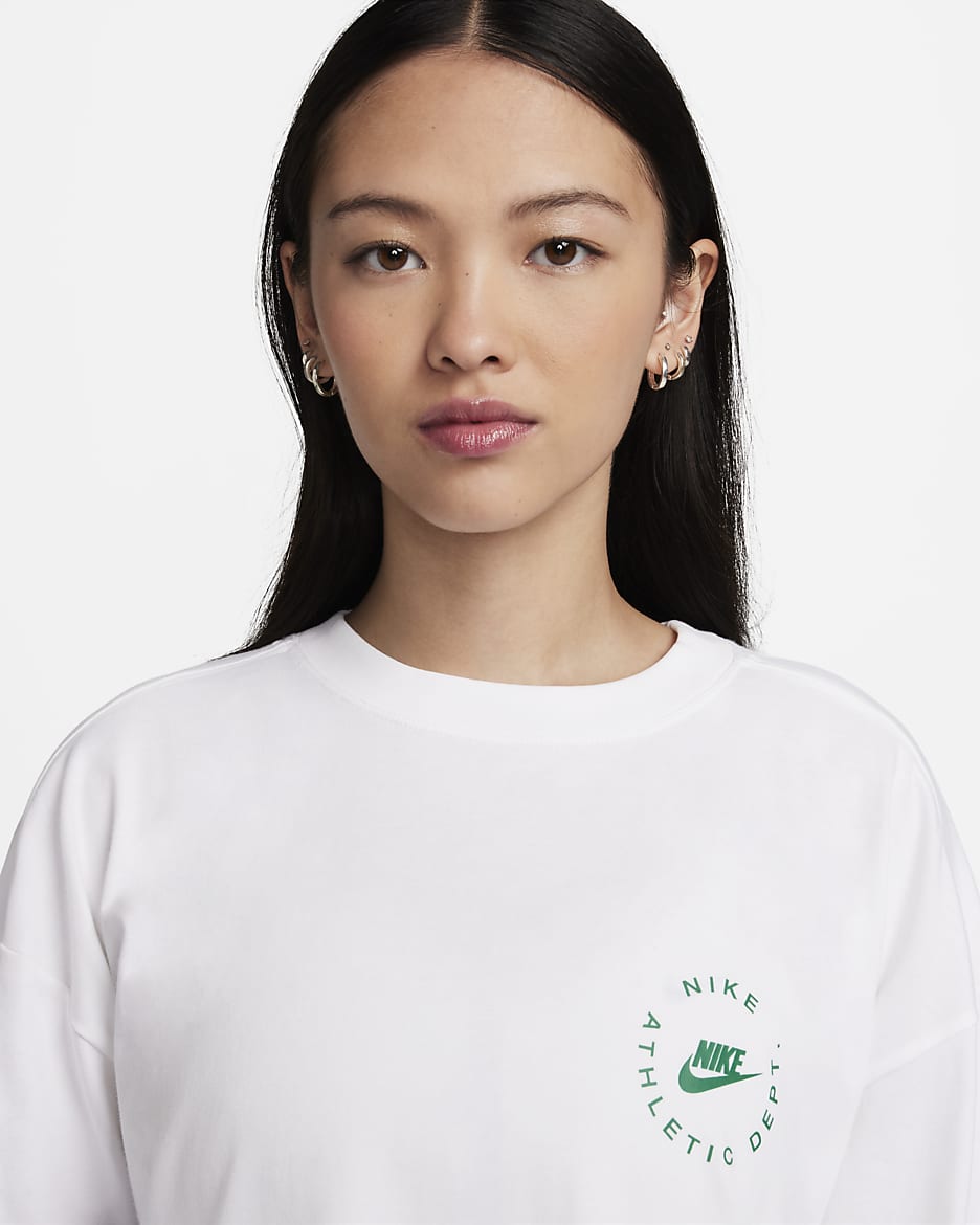 nike long sleeve white top
