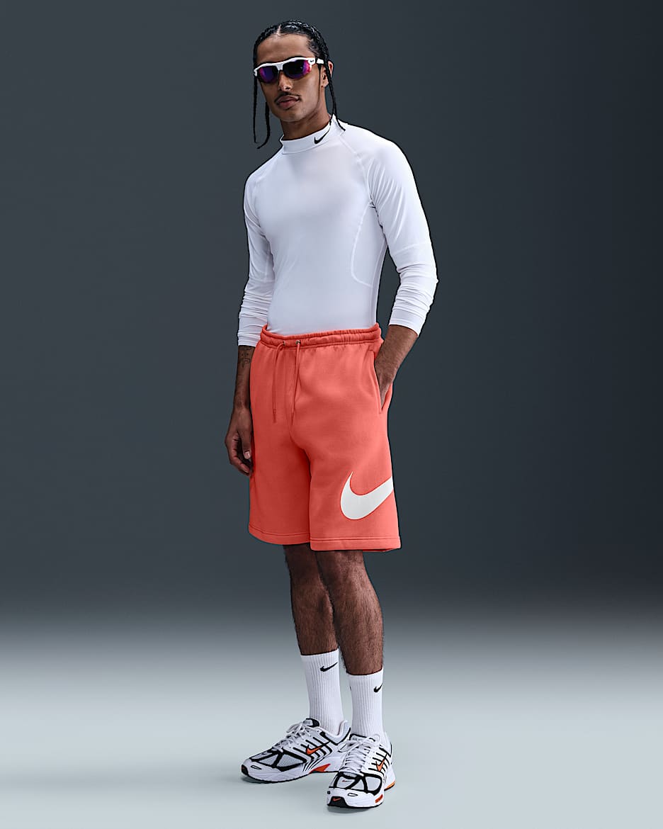 Nike Club Men's Fleece Shorts - Magic Ember/Magic Ember/White