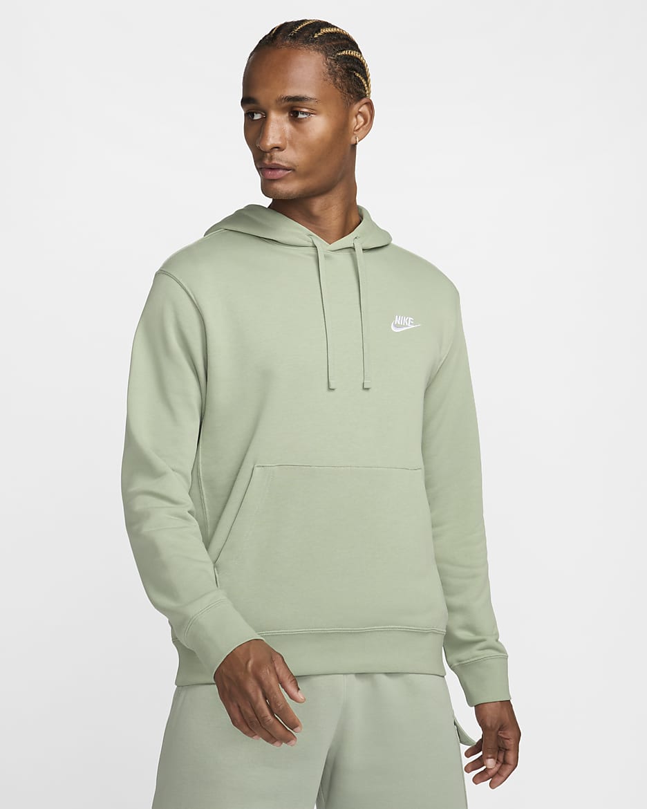 Felpa pullover con cappuccio Nike Sportswear Club - Uomo - Jade Horizon/Jade Horizon/Bianco