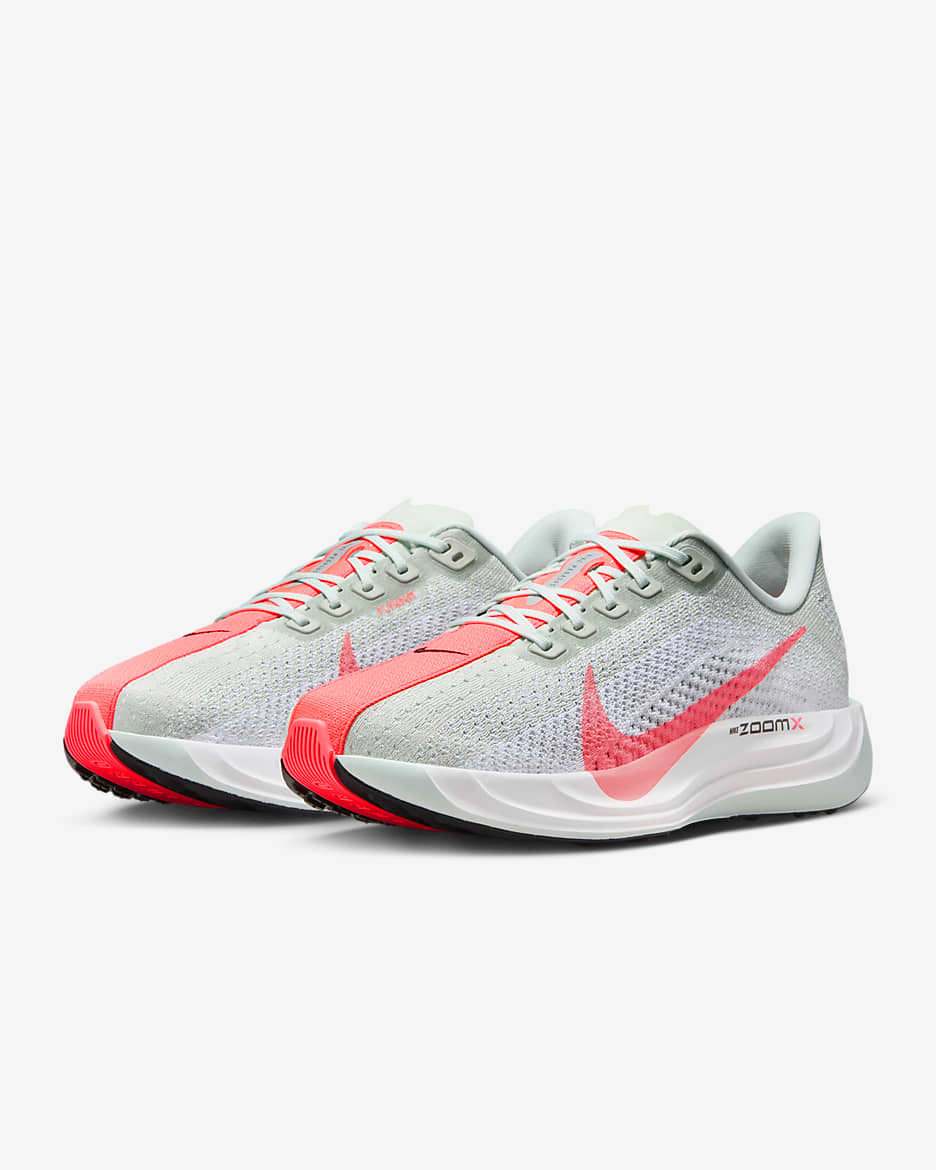 Nike Pegasus Plus Women's Road Running Shoes - Barely Grey/White/Black/Hot Punch