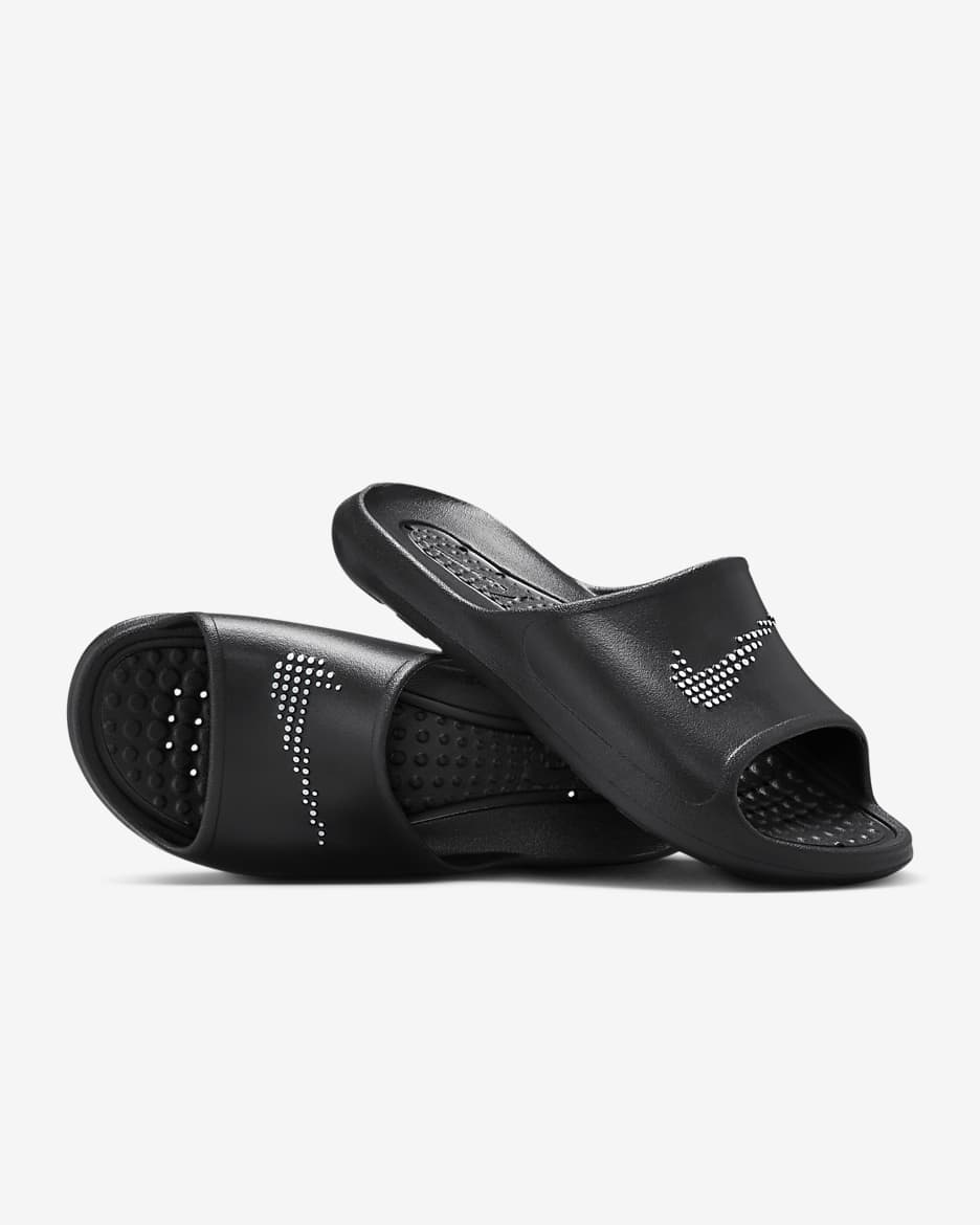 Nike Victori One badslippers voor heren - Zwart/Zwart/Wit