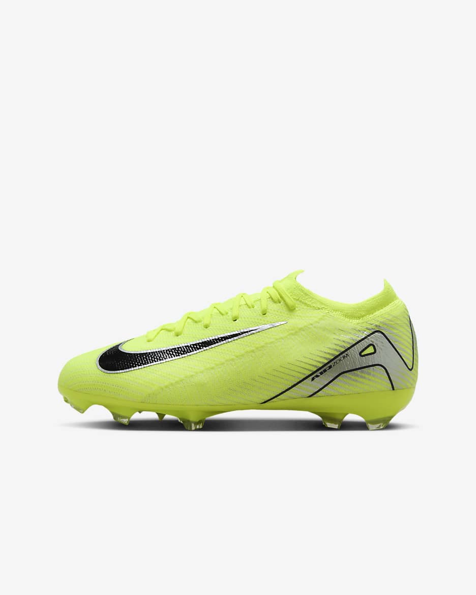 Nike Jr. Mercurial Vapor 16 Pro normál talajra készült, alacsony szárú futballcipő gyerekeknek/nagyobb gyerekeknek - Volt/Fekete