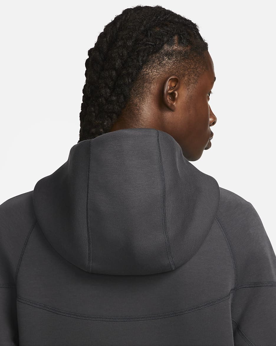 Męska bluza z kapturem i zamkiem na całej długości Nike Sportswear Tech Fleece Windrunner - Anthracite/Czerń