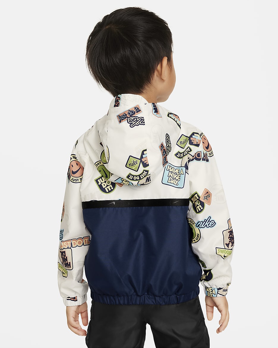 Nike Half-Zip Print Blocked Anorak Toddler Jacket - Sail