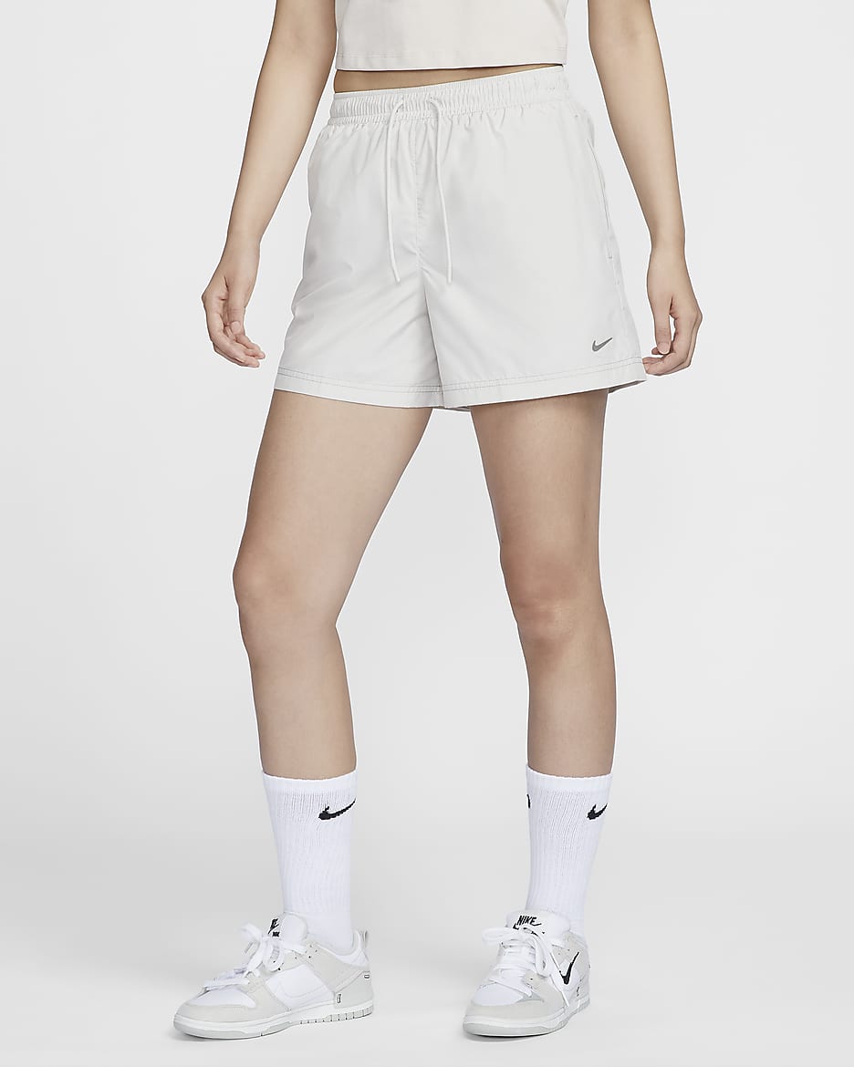 Nike Sportswear Classic Wovens Women's Mid-Rise Shorts - Light Bone/Particle Grey/Dark Stucco