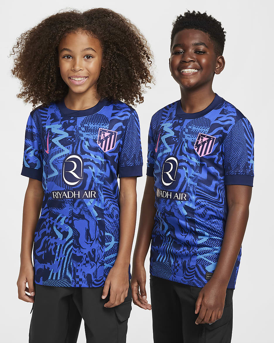 Atlético Madrid 2024/25 Stadium Third Older Kids' Nike Dri-FIT Football Replica Shirt - Blue Void/Pink Glow