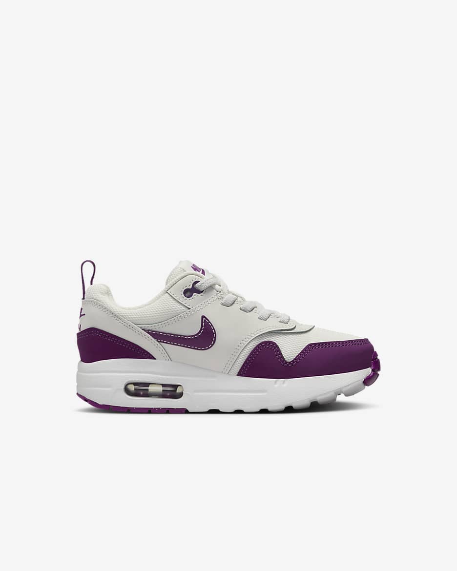 Nike Air Max 1 EasyOn Younger Kids' Shoes - Summit White/White/Viotech