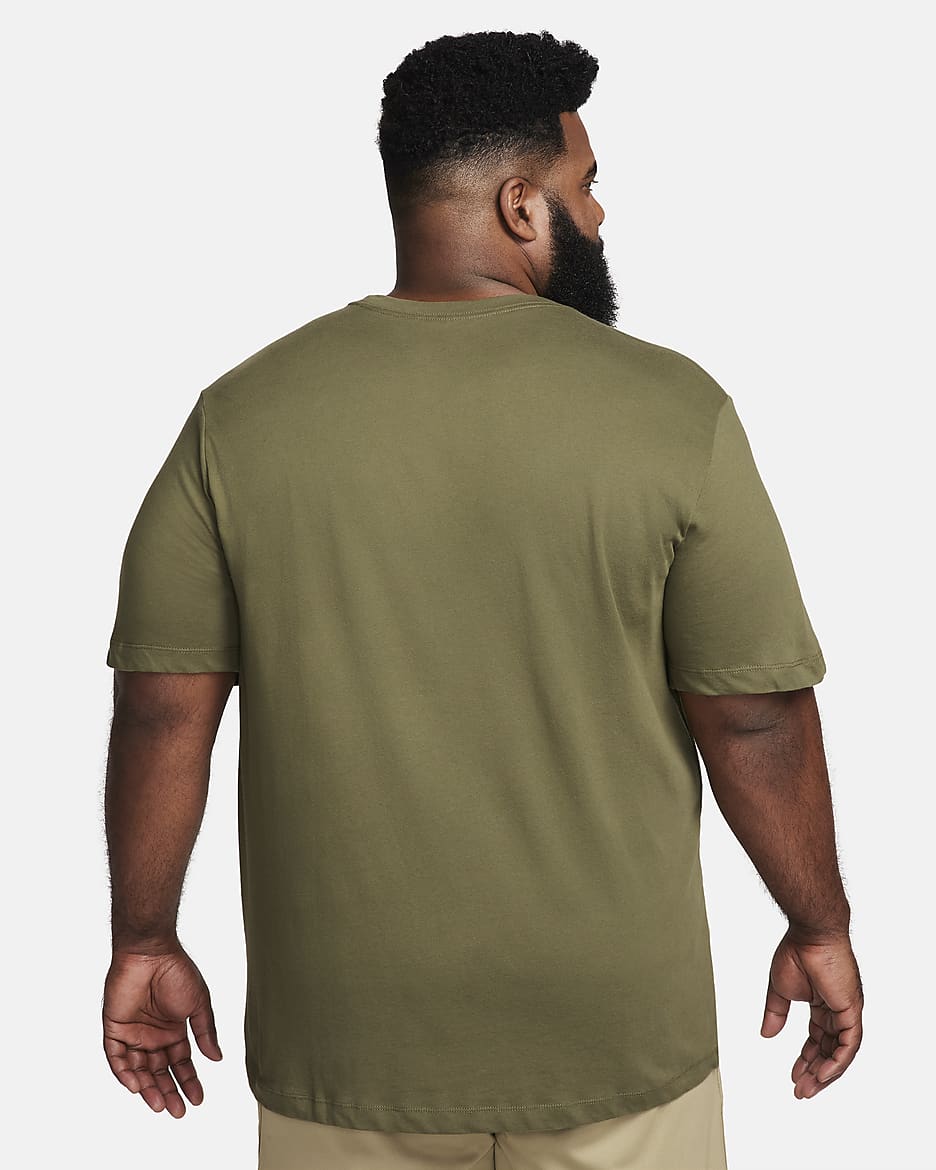 Nike Dri-FIT Men's Fitness T-Shirt - Medium Olive/White