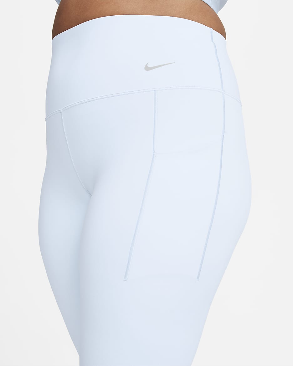 Leggings de 7/8 de tiro alto y sujeción media con bolsillos para mujer Nike Universa - Tinte azul/Negro