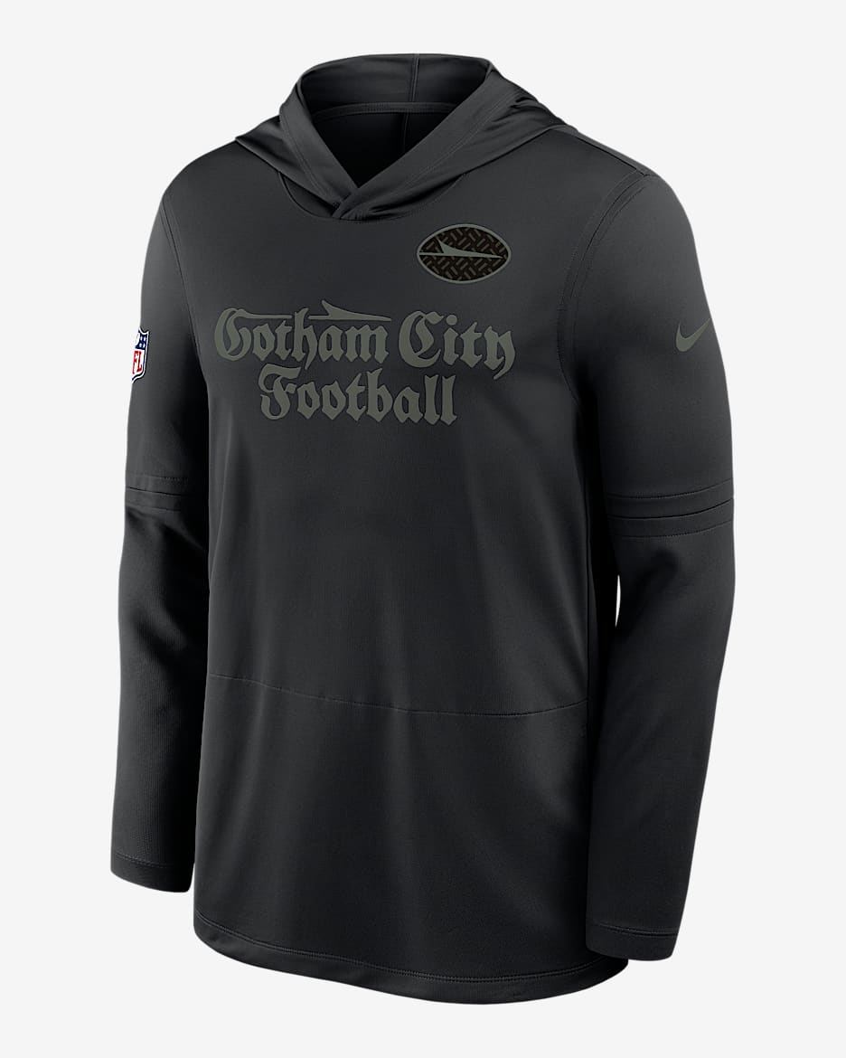 New York Jets Rivalries Collection Sideline Men's Nike Dri-FIT NFL Long-Sleeve Hooded Top - Black