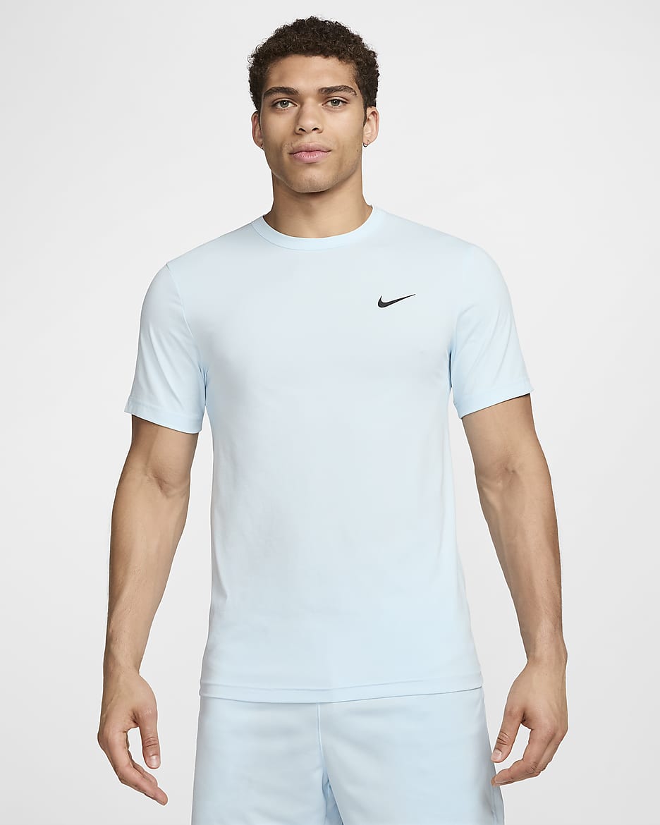 Nike Hyverse Dri-FIT UV multifunctionele herentop met korte mouwen - Glacier Blue/Zwart