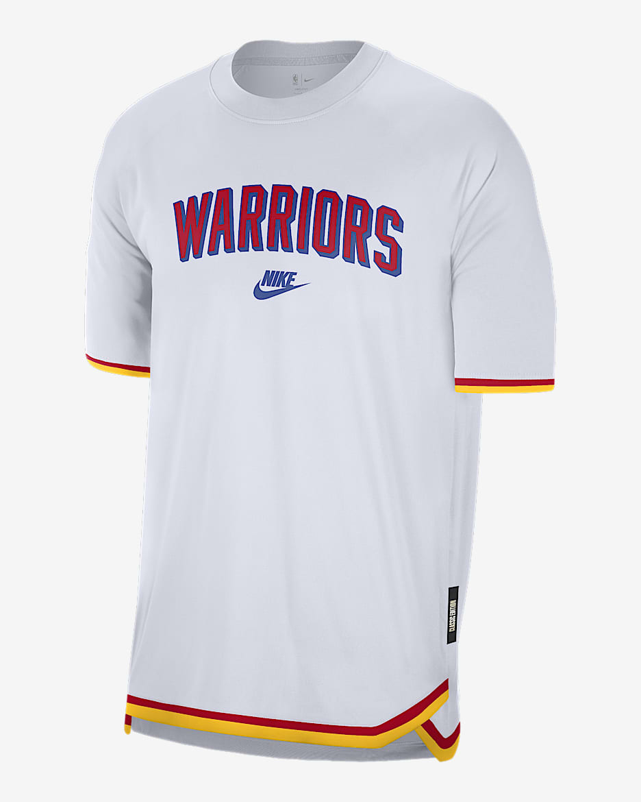 Playera de manga corta Nike Dri-FIT de la NBA para antes del partido para hombre Golden State Warriors Hardwood Classics - Blanco