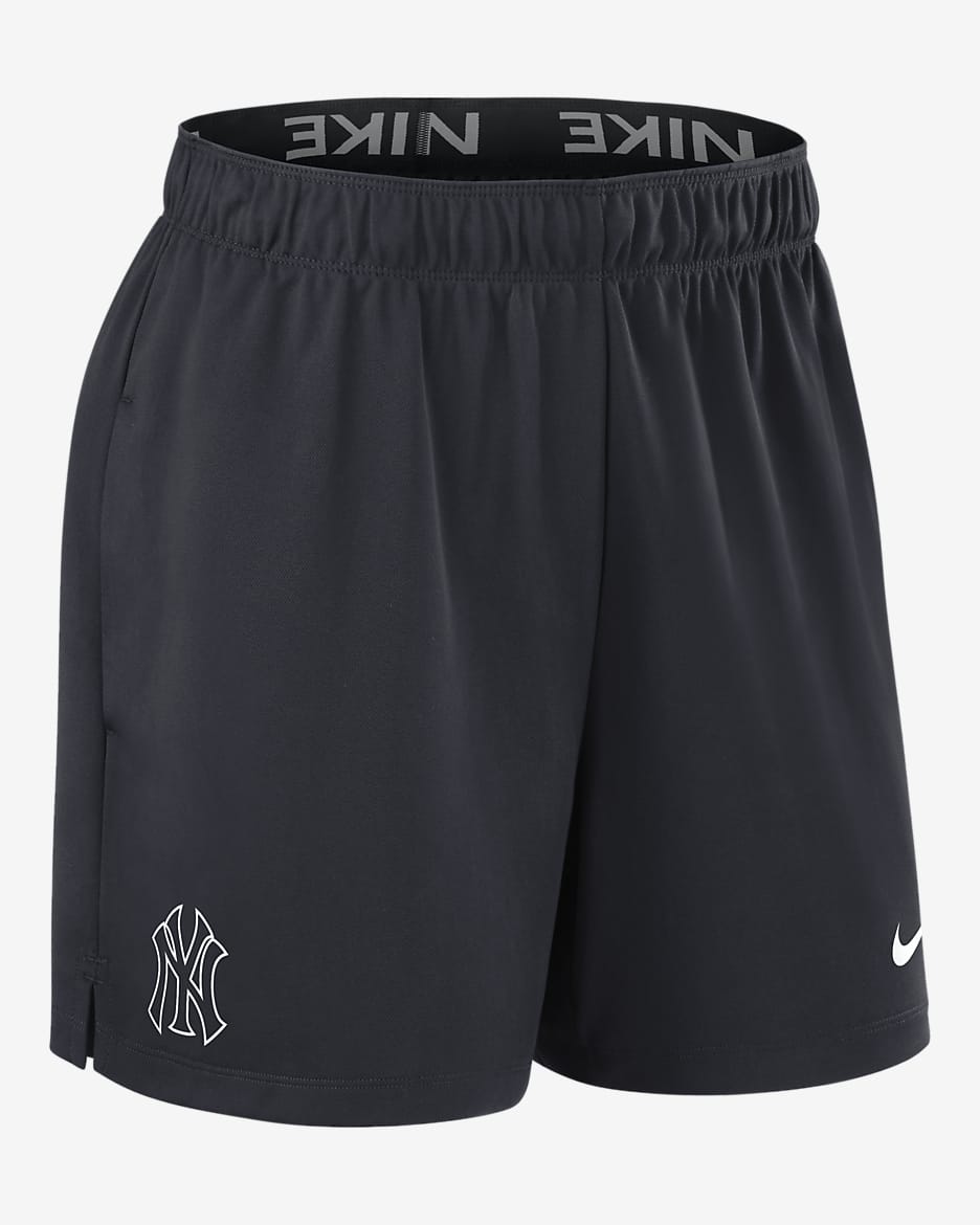 New York Yankees Authentic Collection Practice Women's Nike Dri-FIT MLB Shorts - Blue