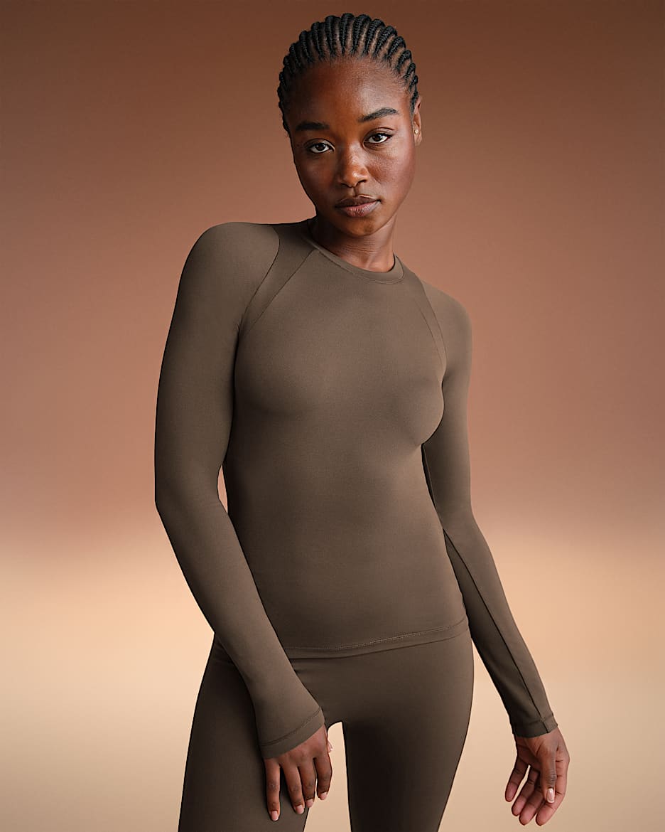 NikeSKIMS Airy Women's Long-Sleeve Crew-Neck Top - NSKM DARK SEPIA