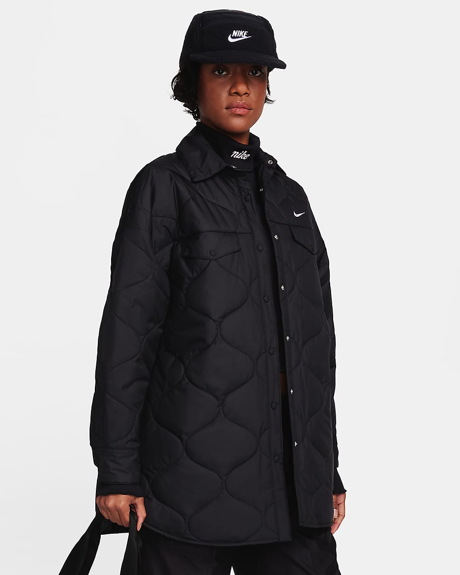 Nike Sportswear Essential Women's Quilted Trench - Black/White