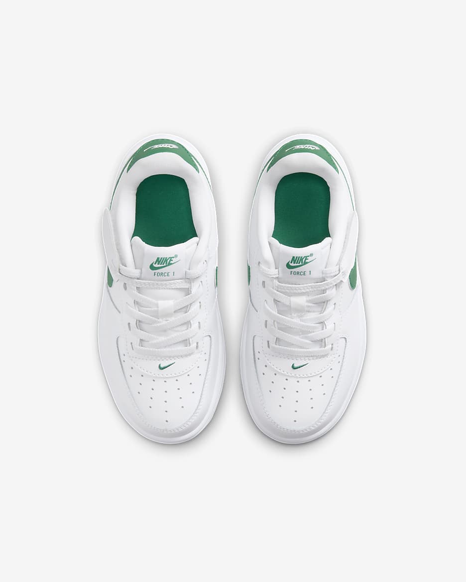 Nike Force 1 Low EasyOn Little Kids' Shoes - White/White/Malachite