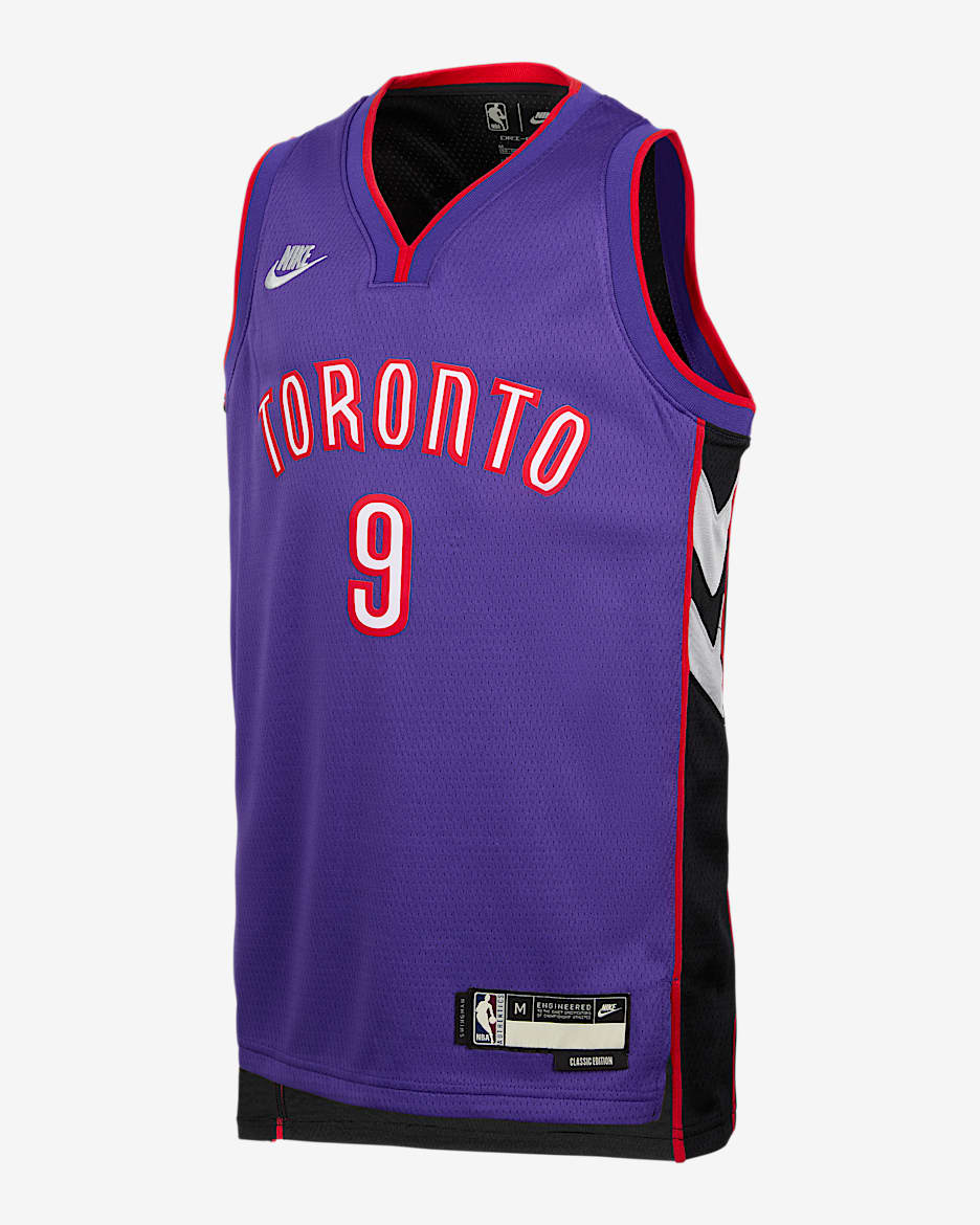 RJ Barrett Toronto Raptors 2024/25 Hardwood Classics Nike Swingman NBA-jersey voor kids - Field Purple
