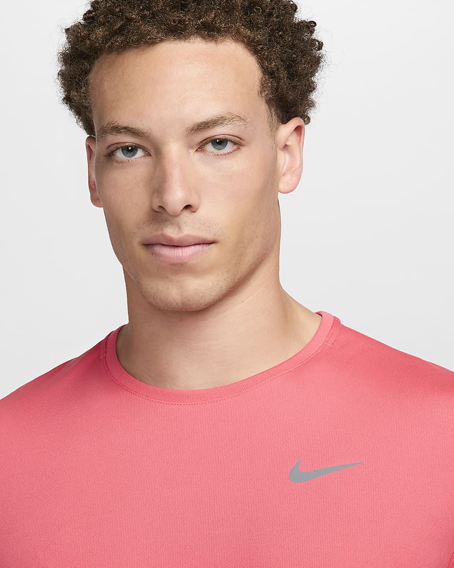 Nike Miler Camiseta de running Dri-FIT UV de manga corta - Hombre - Aster Pink