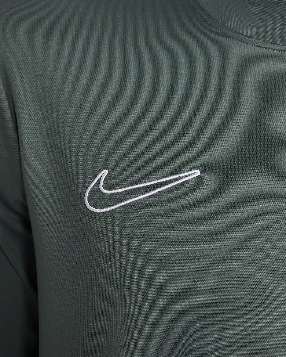 Nike Academy Dri-FIT fotballoverdel med glidelås i halsen til herre - Vintage Green/Svart/Hvit