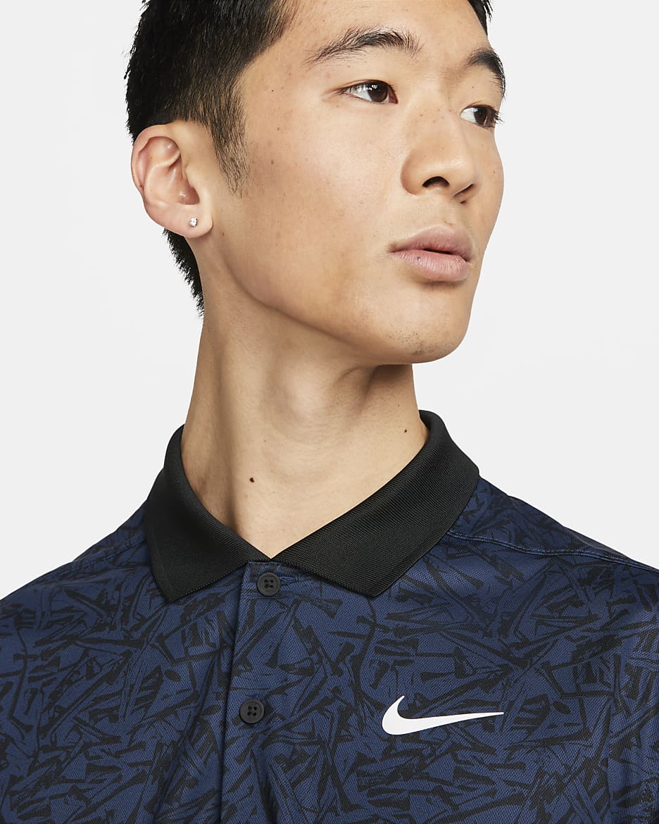 Nike Dri-FIT Victory+ Men's All-over Print Golf Polo - Midnight Navy/Black/White