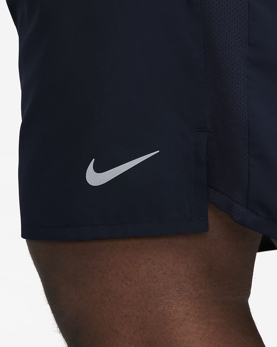 Short de running 2-en-1 18 cm Dri-FIT Nike Challenger pour homme - Obsidian/Obsidian/Noir