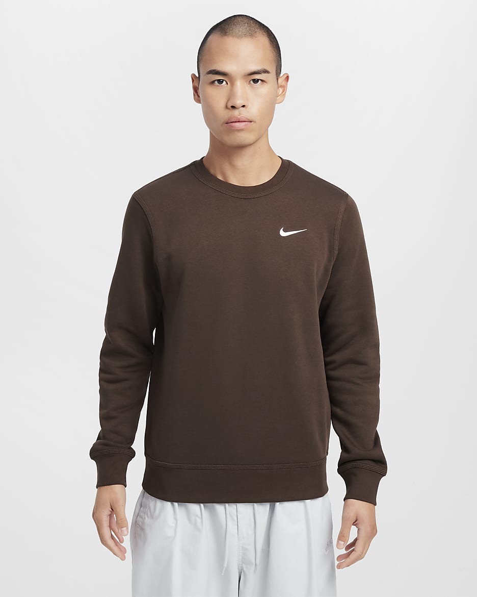 Nike Club Fleece Crew - Baroque Brown/White