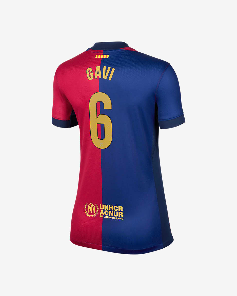 Gavi Barcelona 2024/25 Stadium Home Women's Nike Dri-FIT Soccer Jersey