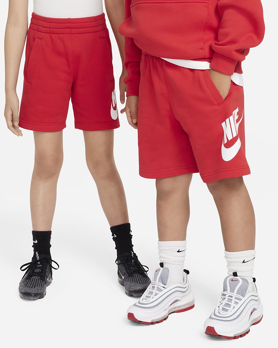 Nike Sportswear Club Fleece Big Kids' French Terry Shorts - University Red/White