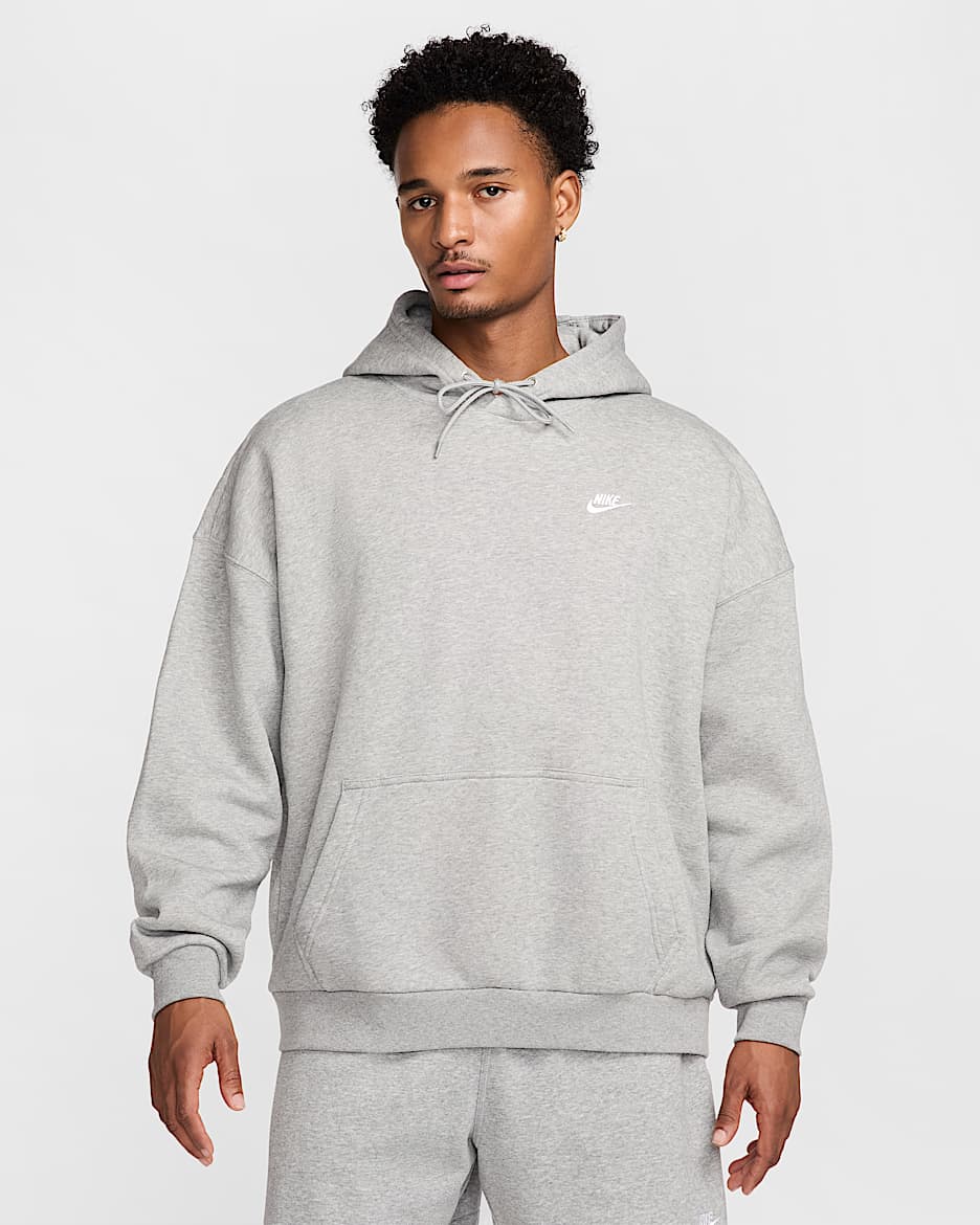 Nike Sportswear Club Men's Oversized Fleece Hoodie - Dark Grey Heather