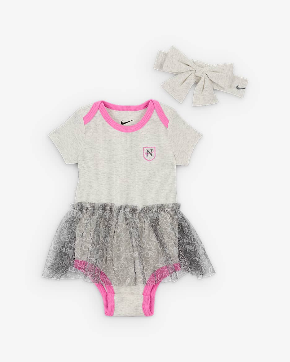 Nike Baby Nike Jumble Tutu Bodysuit and Headband 2-Piece Set - Birch Heather
