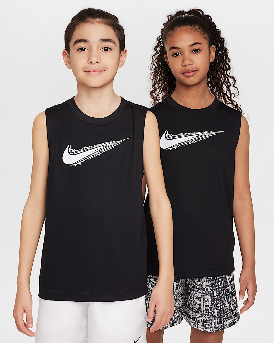 Nike Multi Older Kids' (Boys') Dri-FIT Sleeveless Top - Black/White