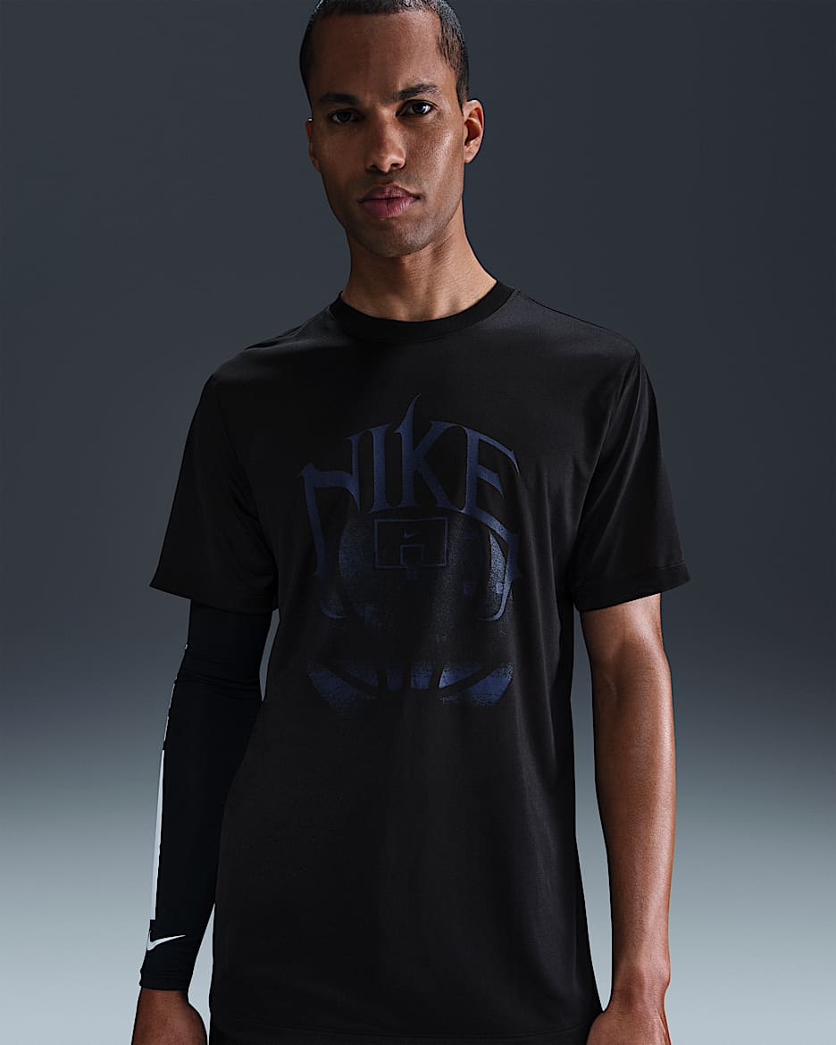 Nike Dri-FIT Erkek Basketbol Tişörtü - Siyah