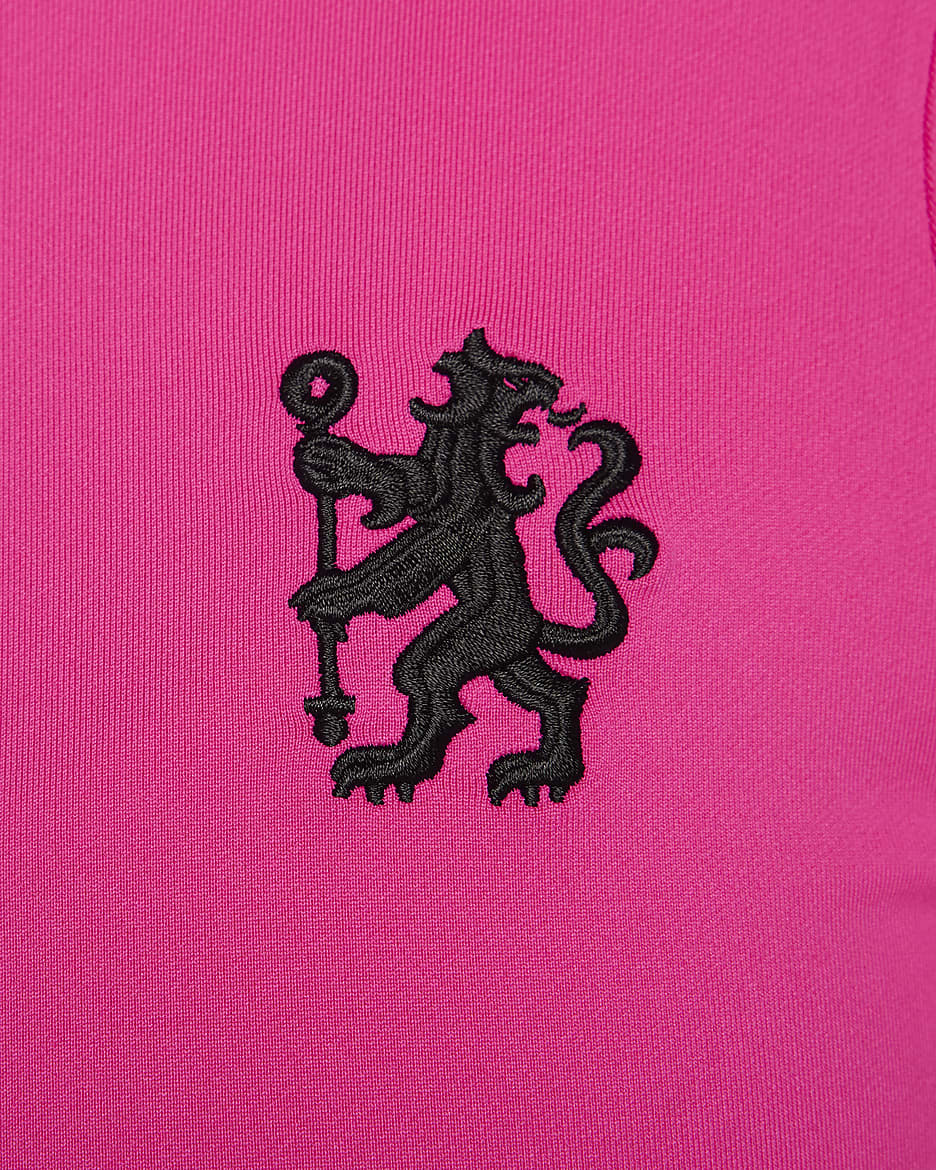 Haut de foot en maille à col ras-du-cou Nike Dri-FIT Chelsea FC Strike 3e tenue pour femme - Pink Prime/Pink Prime/Noir/Noir