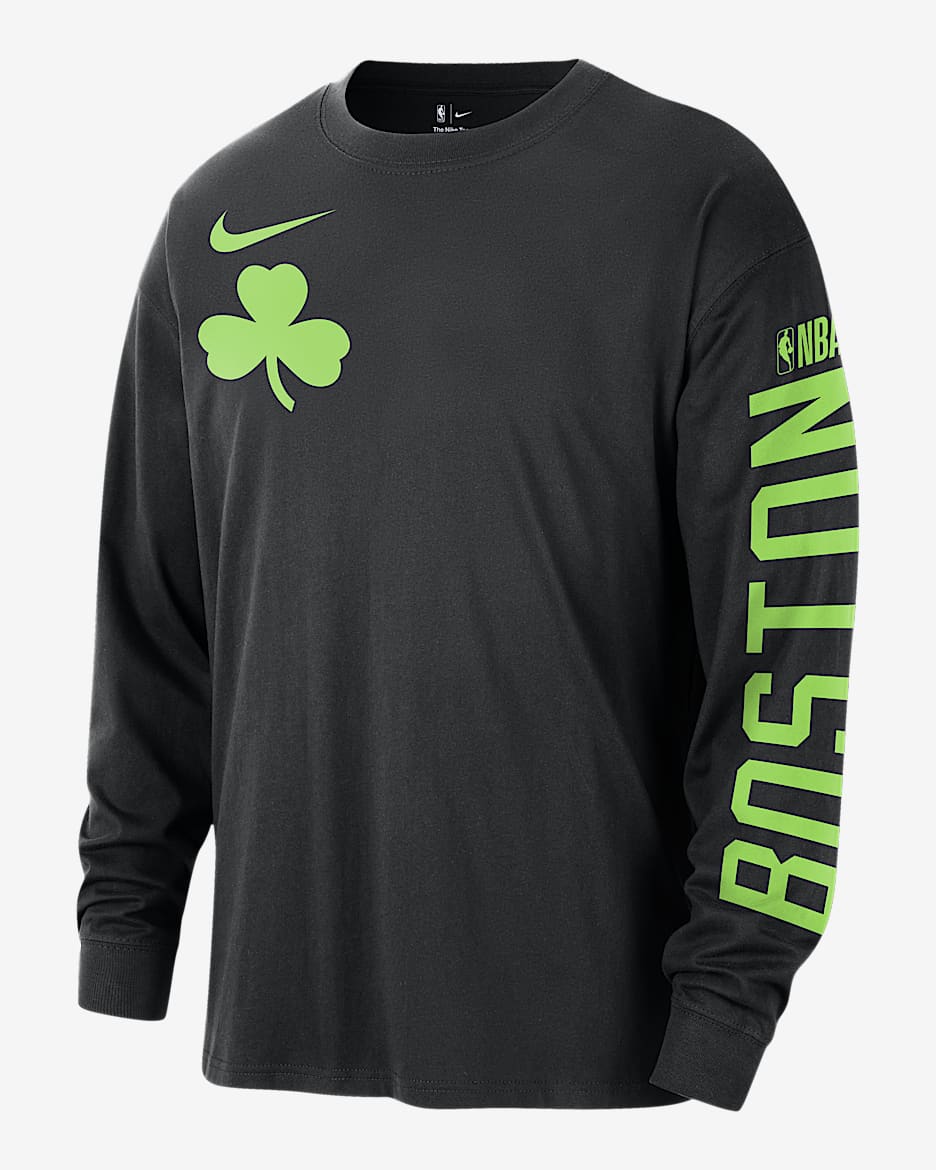 Playera de manga larga Nike de la NBA Max90 para hombre Boston Celtics Courtside City Edition - Negro