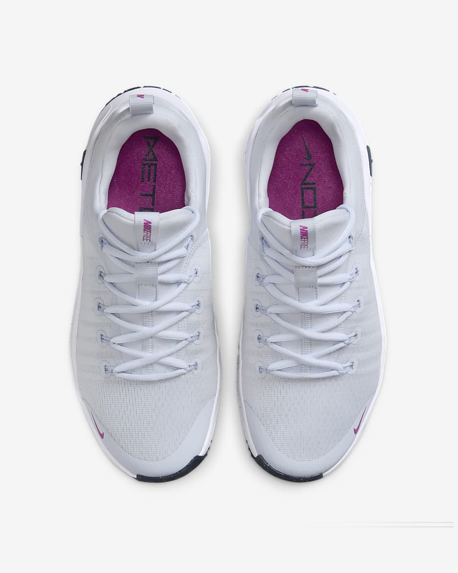 Nike Free Metcon 6 Women's Workout Shoes - Football Grey/Armoury Navy/Hot Fuchsia