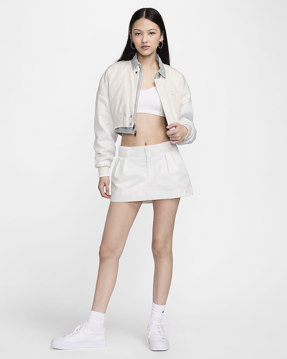 Nike Sportswear Destroyer Women's Cropped Canvas Jacket - Phantom/Summit White/Summit White