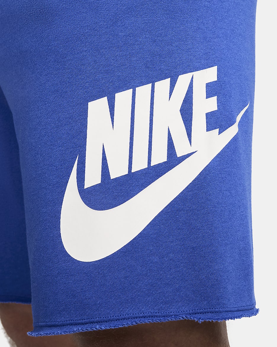 Calções em tecido moletão Nike Club Alumni para homem - Game Royal/Branco/Branco