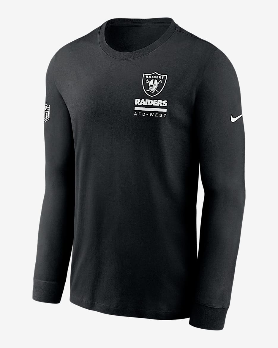 Las Vegas Raiders Sideline Team Issue Men's Nike Dri-FIT NFL Long-Sleeve T-Shirt - Black