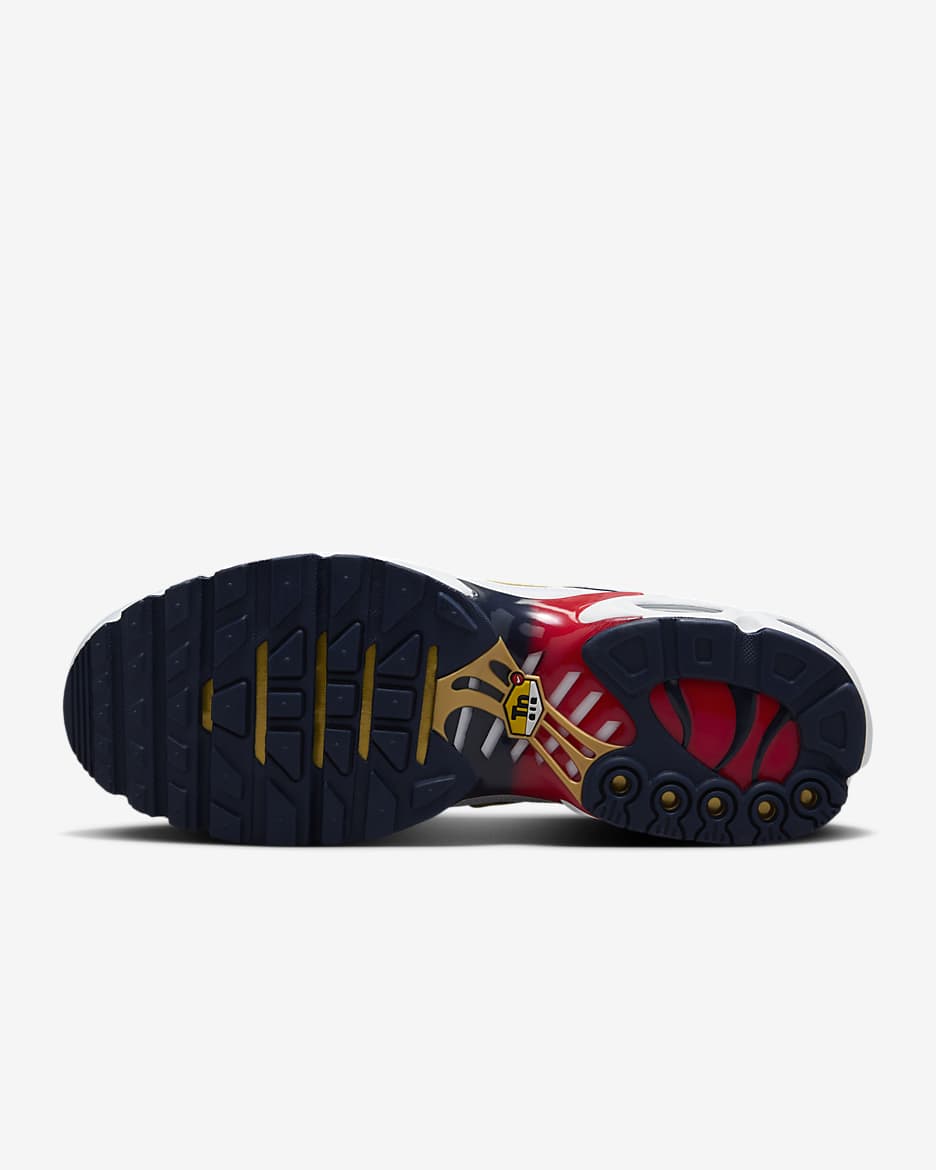 Chaussure Nike Air Max Plus pour homme - Blanc/Midnight Navy/University Red/Metallic Gold