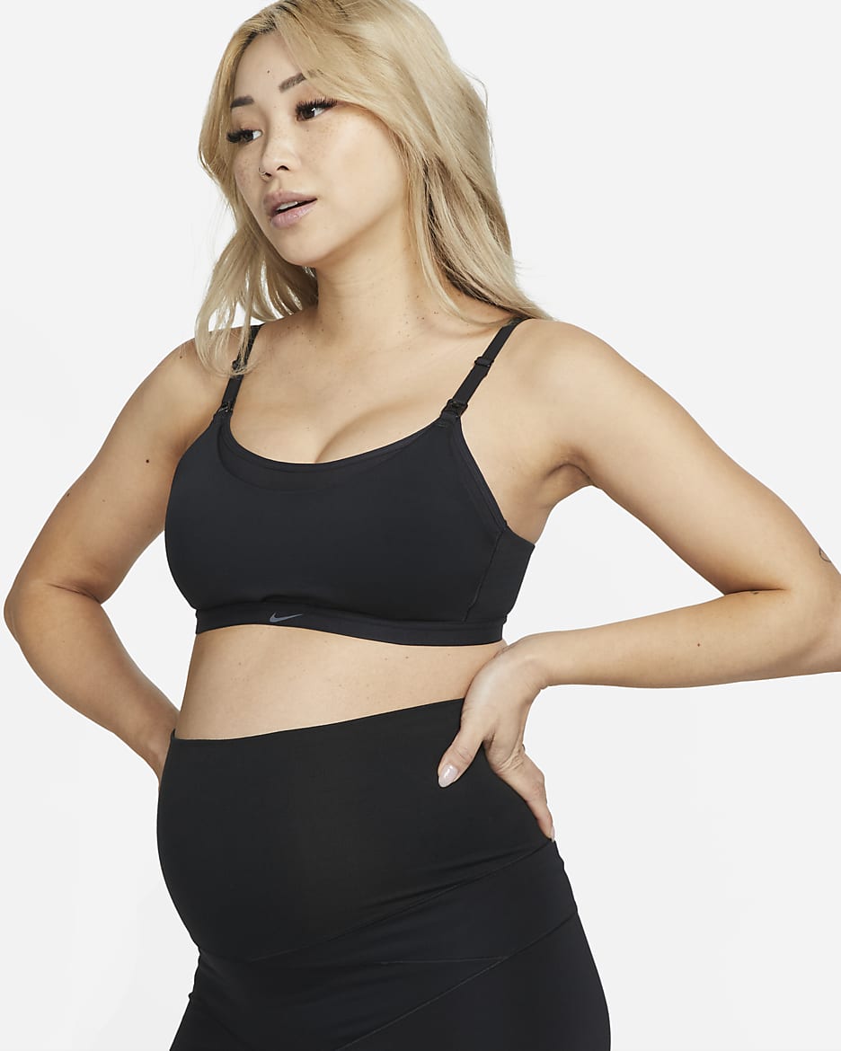 Nike Alate (M) Women's Light-Support Lightly Lined Sports Bra (Maternity) - Black/Cool Grey