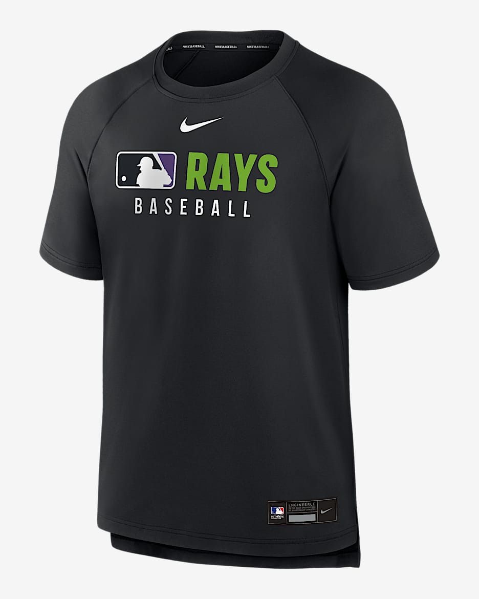 Playera Nike Dri-FIT de la MLB para hombre Tampa Bay Rays Authentic Collection Pregame - Negro