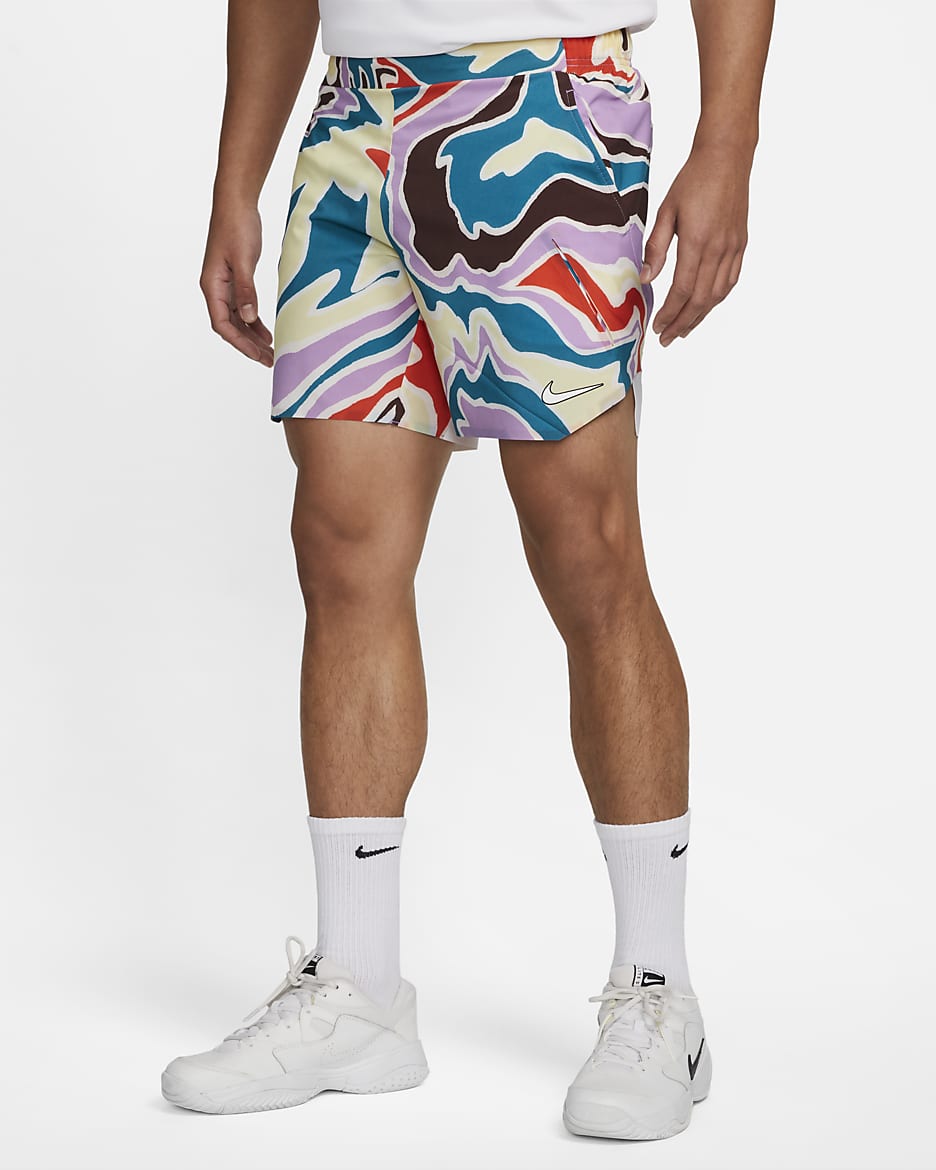 NikeCourt Dri-FIT Slam 男款網球短褲 - 白色/白色