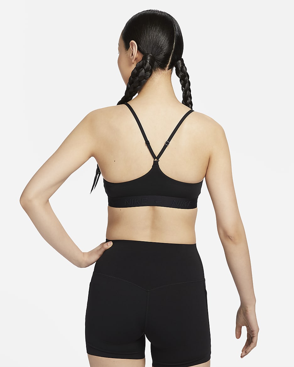 Nike Indy Light Support Women's Padded Adjustable Sports Bra - Black/Black/Black