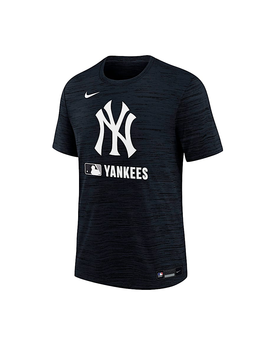 Playera Nike Dri-FIT de la MLB para niños talla grande New York Yankees Authentic Collection Velocity - Azul marino