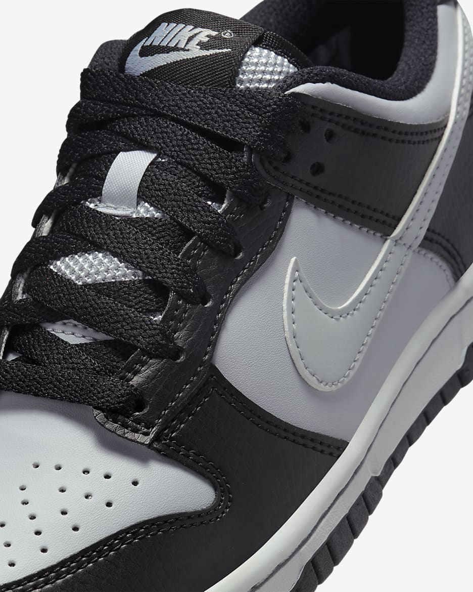 Chaussure Nike Dunk Low pour ado - Noir/Wolf Grey