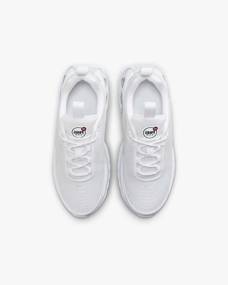 Nike Air Max Dn Younger Kids' Shoes - White/White/Metallic Silver/White