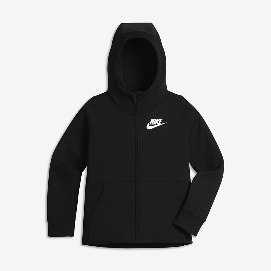 Nike Sportswear Big Kids' (Girls') Full-Zip Hoodie - Black/White