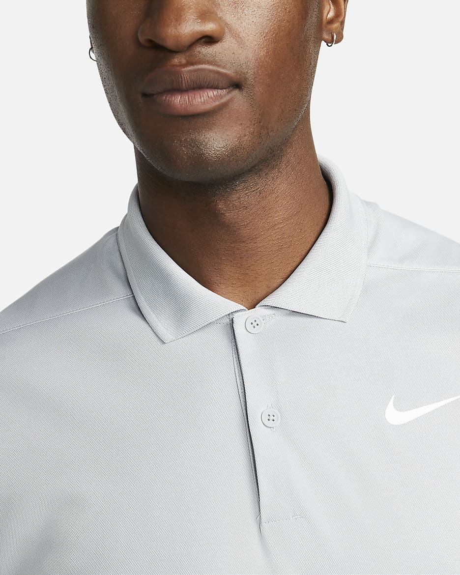 Nike Dri-FIT Victory Men's Golf Polo - Light Smoke Grey/White