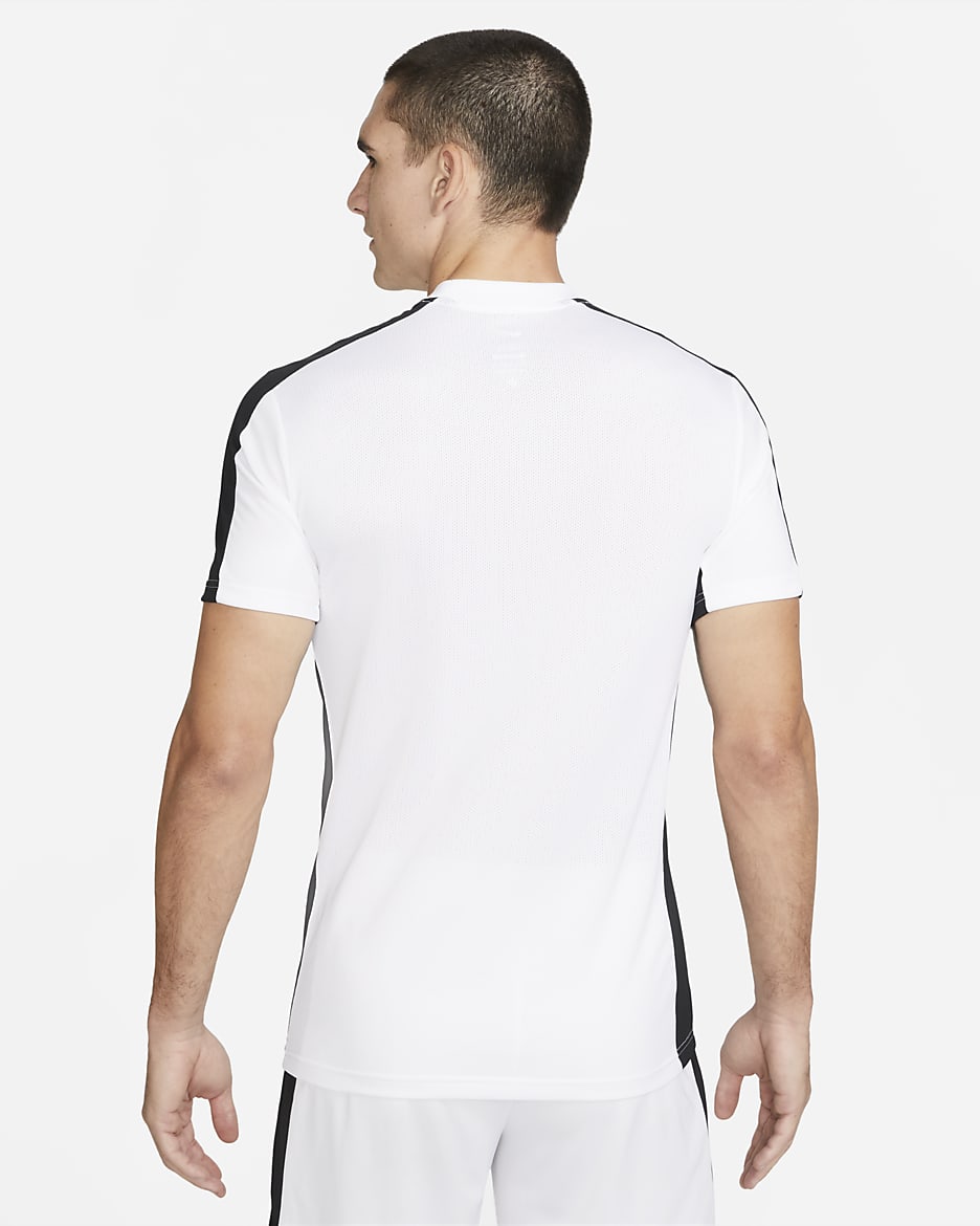 Haut de foot à manches courtes Nike Dri-FIT Academy pour homme - Blanc/Noir/Noir